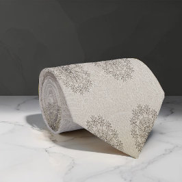 砂ビーチフローラ織パターン（の模様が）ある物 ネクタイ