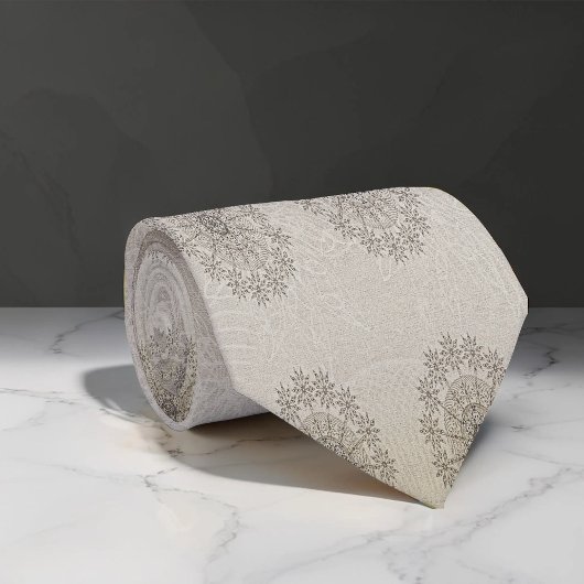 砂ビーチフローラ織パターン(の模様が)ある物 ネクタイ