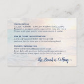 砂ビーチ結婚式詳細宿泊旅行 エンクロージャーカード (裏面)