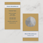 砂ブラウンの砂ドル 名刺 (正面/裏面)