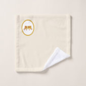 砂ベージュの黄金の王冠 バスタオルセット (ウォッシュタオル)