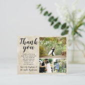 砂ベージュ水の色結婚の感謝の三写真 ポストカード (スタンド正面)