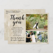 砂ベージュ水の色結婚の感謝の三写真 ポストカード (正面/裏面)