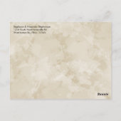 砂ベージュ水の色結婚の感謝の三写真 ポストカード (裏面)