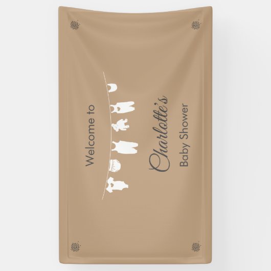 砂ミニマル男女兼用主義ベビーシャワー 横断幕 (縦)