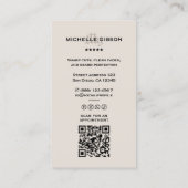 砂ミニマル美容師理容師バーバーショップグリッド 名刺 (裏面)