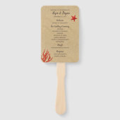 砂モダン&サンゴ結婚式 プログラムハンドファン ハンドファン (正面)