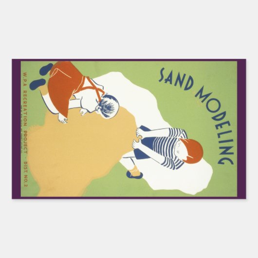 砂モデリング 長方形シール (正面)