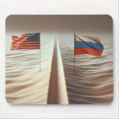 砂ロシアの中のアメリカ国旗 マウスパッド (正面)