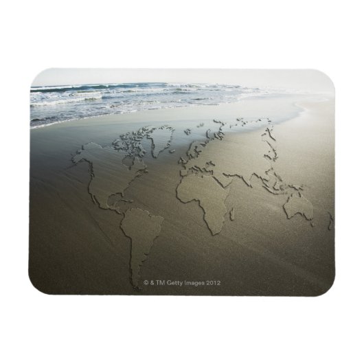 砂上の世界地図 マグネット (横)