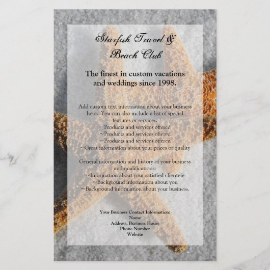 砂上の二匹のヒトデ、ビーチフライヤーまたはプログラム チラシ (正面)