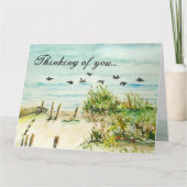 砂丘およびカモメの外銀行ノースカロライナ カード (正面)