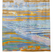 砂丘からのビューとビーチ- Pietモンドリアン- シャワーカーテン (正面)