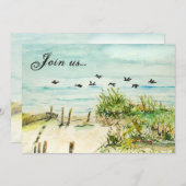 砂丘とウミネスズメ　ノースカロライナ州アウトバンクス 招待状 (正面/裏面)