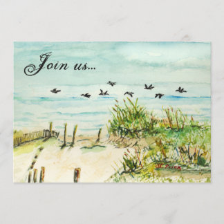 砂丘とウミネスズメ　ノースカロライナ州アウトバンクス 招待状