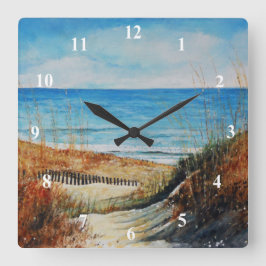 砂丘と海の絵画時計 スクエア壁時計
