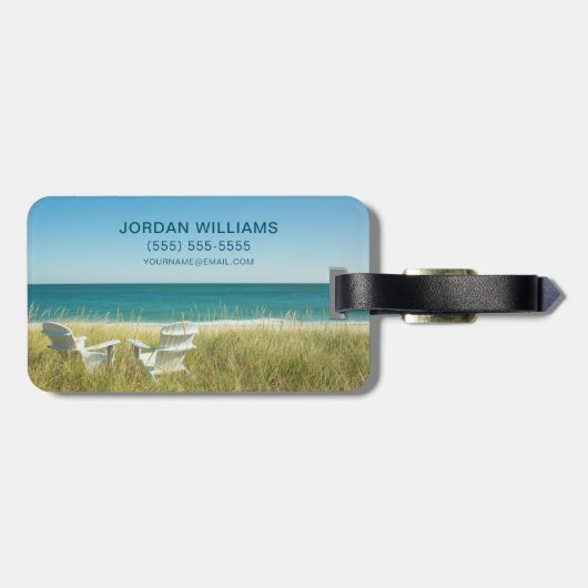 砂丘のあなたの一流の| Adirondackの椅子を加えて下さい ラゲッジタグ (裏面横)