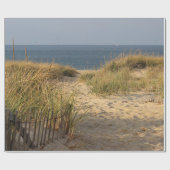 砂丘のビーチの塀 ラッピングペーパー (フラット)