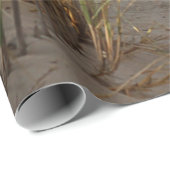 砂丘のビーチの塀 ラッピングペーパー (ロールコーナー)