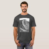 砂丘の線画デザート Tシャツ (正面フル)