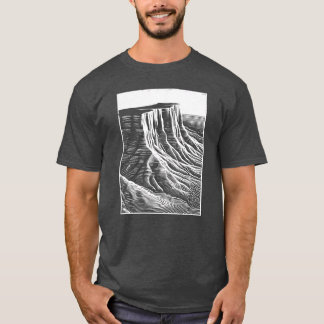 砂丘の線画デザート Tシャツ