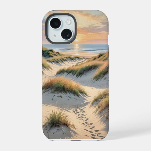 砂丘の足跡 iPhone 15ケース (裏面)