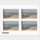 砂丘の風化したビーチフェンス 長方形シール (シート)