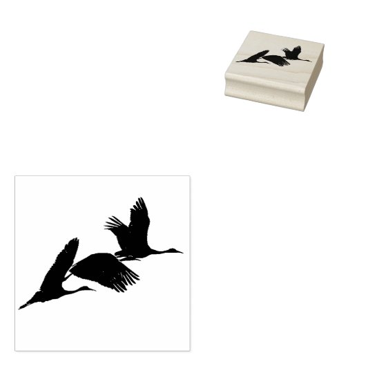 砂丘クレーン鳥野生動物動物ウッドスタンプ ラバースタンプ (押印)