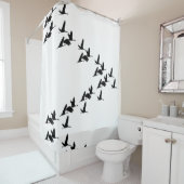 砂丘ク飛んでいるレーン鳥野生生物シャワーカーテン シャワーカーテン (インサイチュ)