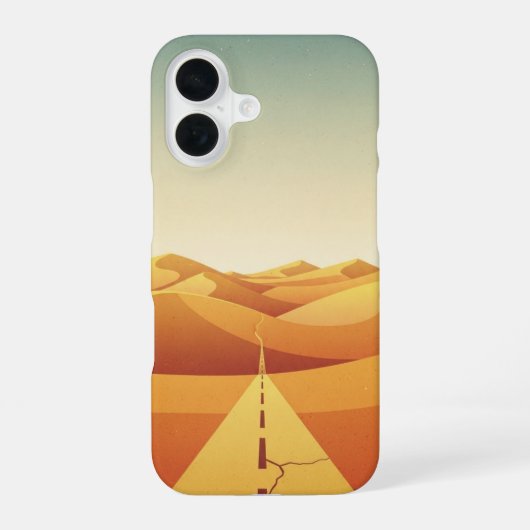 砂丘側の道 iPhone 16ケース (裏面)