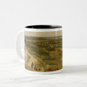 砂丘(キャンバスの油)からのハールレムの眺め ツートーンマグカップ (正面左)