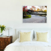 砂利とモモが敷かれた禅日本の園 キャンバスプリント