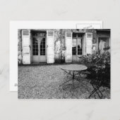 砂利の中庭のテーブル ポストカード (正面/裏面)