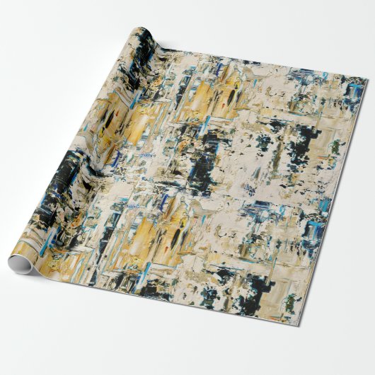 砂利の包装紙の中の金ゴールド ラッピングペーパー (アンロールド)