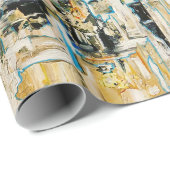 砂利の包装紙の中の金ゴールド ラッピングペーパー (ロールコーナー)