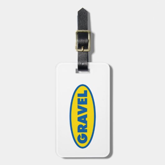 砂利サイクリングイエローロゴ ラゲッジタグ (正面縦)