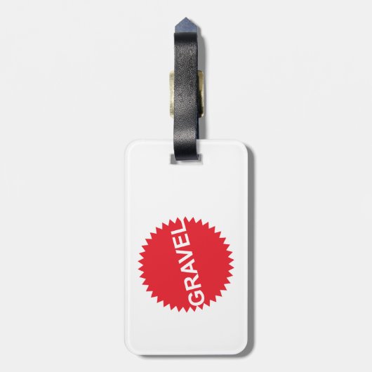 砂利サイクリング赤のロゴ ラゲッジタグ (裏面縦)