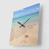 砂及び海 スクエア壁時計 (傾斜)