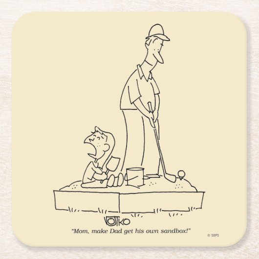 砂場 スクエアペーパーコースター (正面)