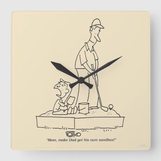 砂場 スクエア壁時計 (正面)