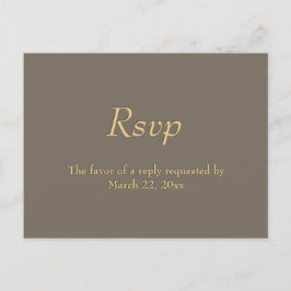 砂岩と金ゴールドメニューRSVP インビテーションポストカード
