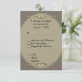 砂岩と金ゴールドメニューRSVP 出欠カード (スタンド正面)