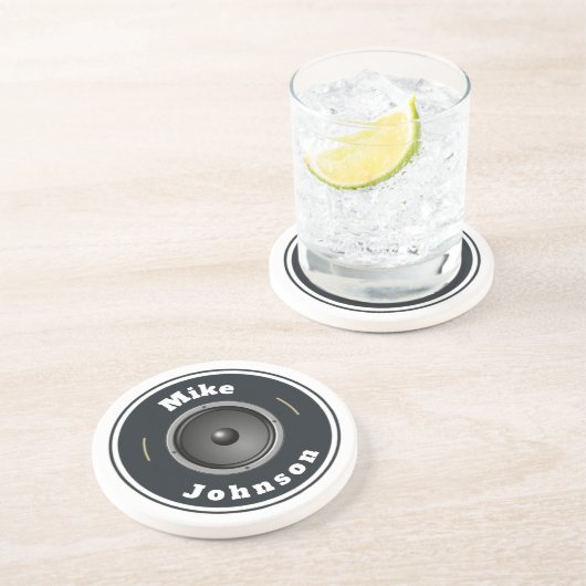 砂岩コースターカスタム – スピーカー(名前を追加) コースター (側面)