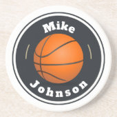 砂岩コースターカスタム – バスケットボール（名前を追加） コースター (正面)