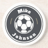 砂岩コースター – カスタムサッカー（名前を追加） コースター (正面)