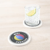 砂岩コースター – カスタムビーチボール(名前を追加) コースター (側面)