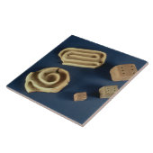 砂岩サイコロおよびテラコッタ当惑のゲーム、Harappa、 タイル (側面)