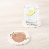 砂岩ドリンクコースター – boho clay color monogram コースター (側面)