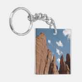 砂岩フィンのユタ砂漠の写真 キーホルダー (正面左)