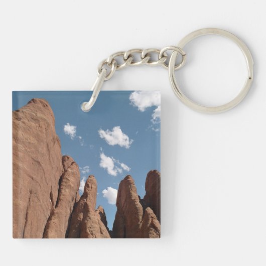 砂岩フィンのユタ砂漠の写真 キーホルダー (裏面)